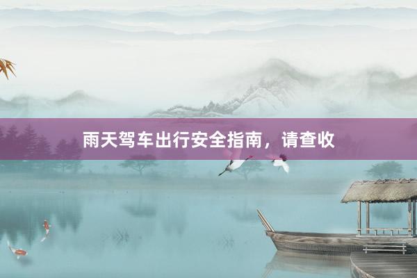 雨天驾车出行安全指南，请查收