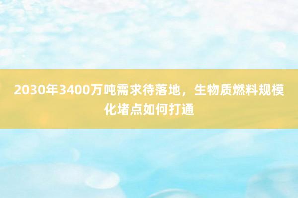 2030年3400万吨需求待落地，生物质燃料规模化堵点如何打通