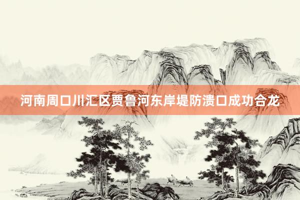 河南周口川汇区贾鲁河东岸堤防溃口成功合龙