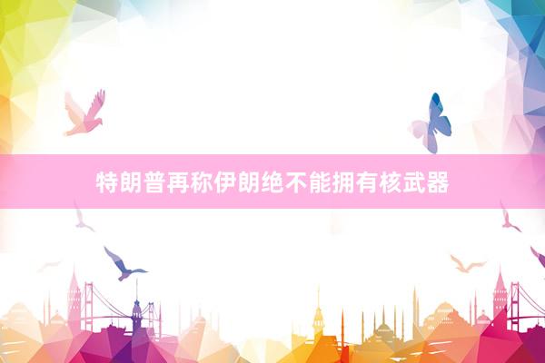 特朗普再称伊朗绝不能拥有核武器