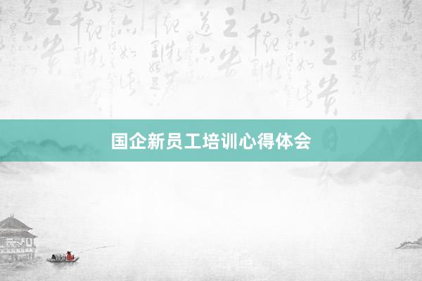 国企新员工培训心得体会