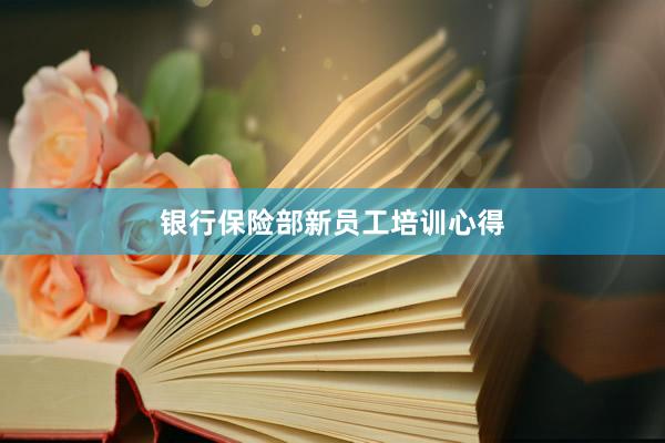 银行保险部新员工培训心得