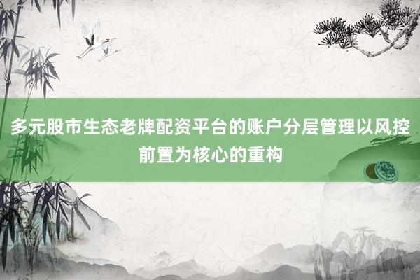 多元股市生态老牌配资平台的账户分层管理以风控前置为核心的重构