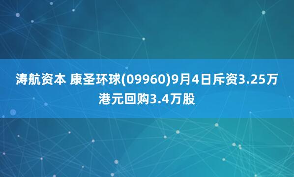 涛航资本 康圣环球(09960)9月4日斥资3.25万港元回购3.4万股