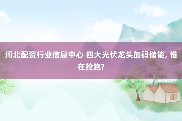 河北配资行业信息中心 四大光伏龙头加码储能, 谁在抢跑?
