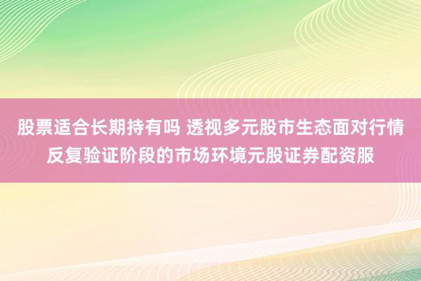 股票适合长期持有吗 透视多元股市生态面对行情反复验证阶段的市场环境元股证券配资服