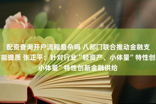 配资查询开户流程复杂吗 八部门联合推动金融支持服务业扩能提质 张正平：针对行业“轻资产、小体量”特性创新金融供给