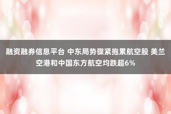 融资融券信息平台 中东局势骤紧拖累航空股 美兰空港和中国东方航空均跌超6%