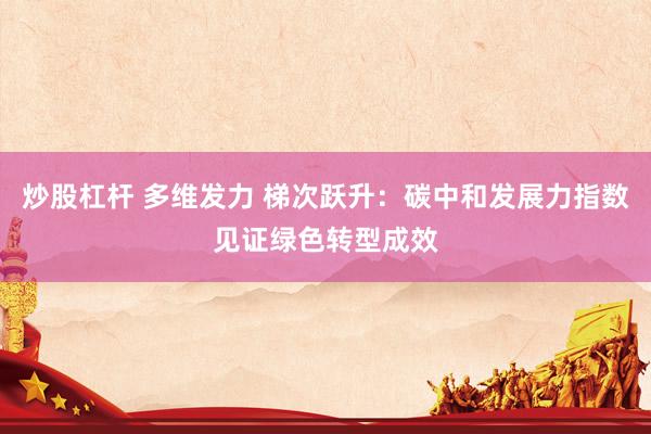 炒股杠杆 多维发力 梯次跃升：碳中和发展力指数见证绿色转型成效
