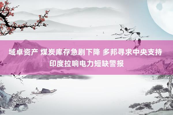 域卓资产 煤炭库存急剧下降 多邦寻求中央支持 印度拉响电力短缺警报
